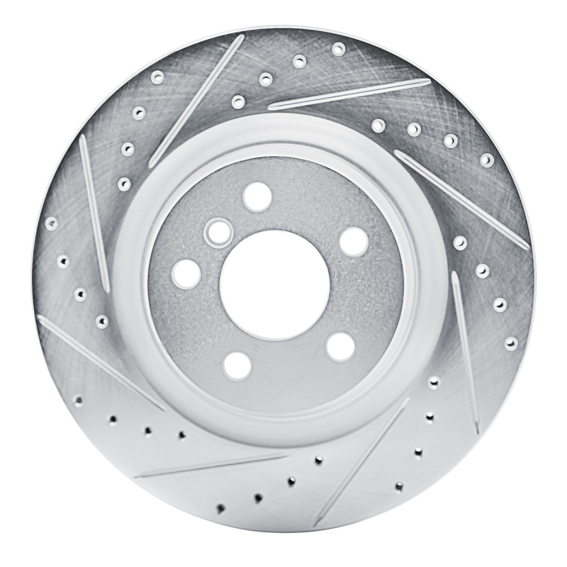 BMW M235I xDrive Gran Coupe Brake Rotor (1) - Rear Left - R1 Concepts - Drilled & Slotted - Silver - `19-`24